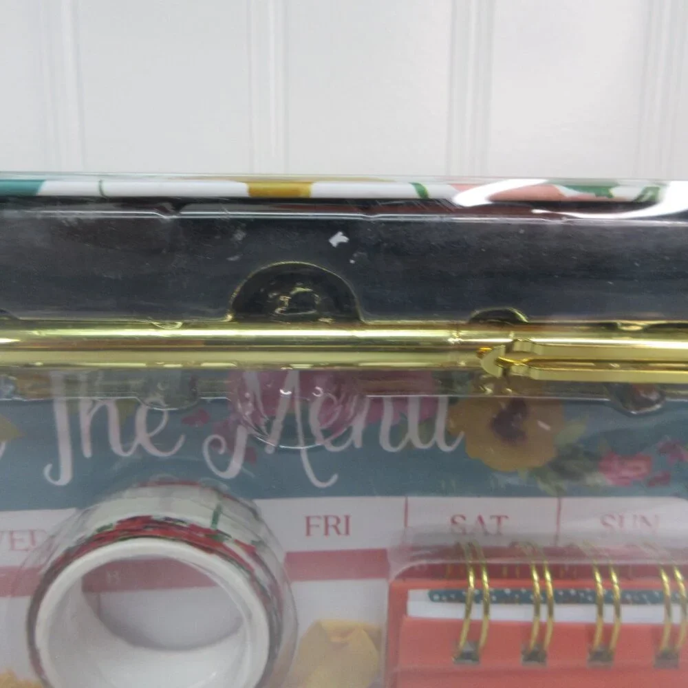 Pioneer Woman Breezy Blossom Menu Planner Clips Memo Pad Washi Tape Pen 12pc Set
